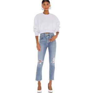 AGOLDE Riley High Rise Straight Crop in Whiplash Size 25